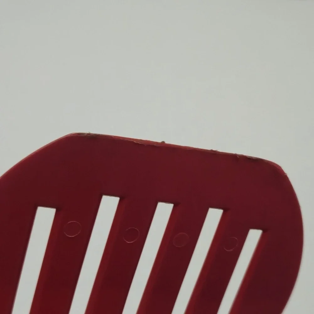 Vintage Robinson Stainless USA Red Slotted Spatula‎ Turner White Plastic Handle